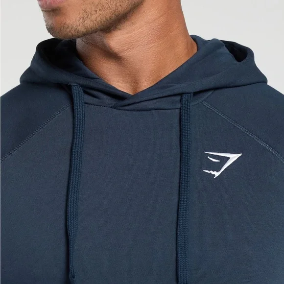 Gymshark Crest Hoodie Navy Blue Size Large - Picture 13 of 15
